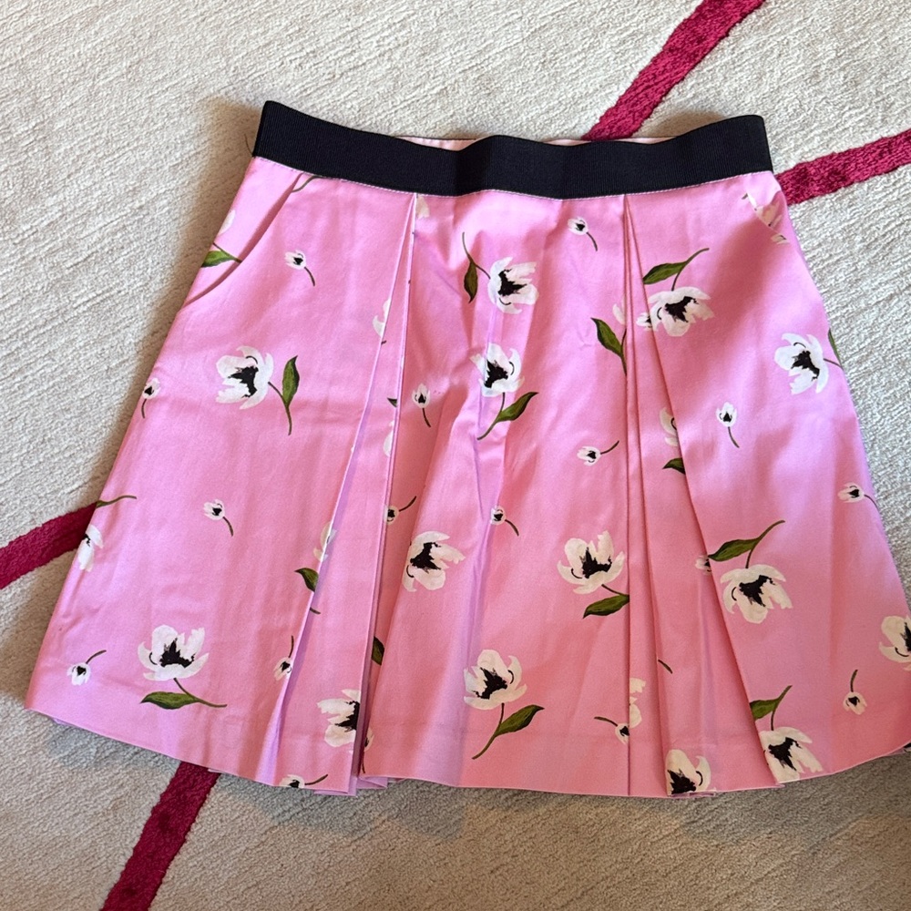Milly Minis Pink Floral A-Line Skirt